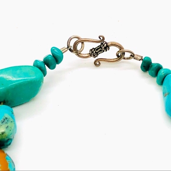 Vintage Turquoise Nugget Stone Bracelet - Picture 7 of 12